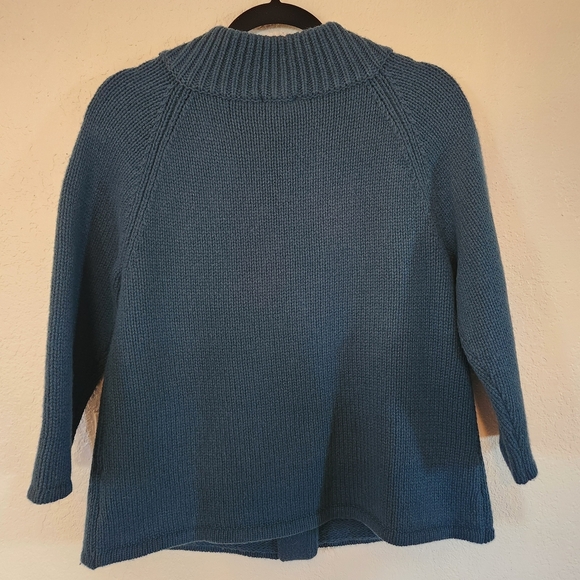 NWOT Talbots Wool Cashmere Blue Knit Double Breasted Cardigan Button Up Sweater - Picture 2 of 6